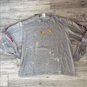 Jerzees Gray Paint Splatter Long Sleeve